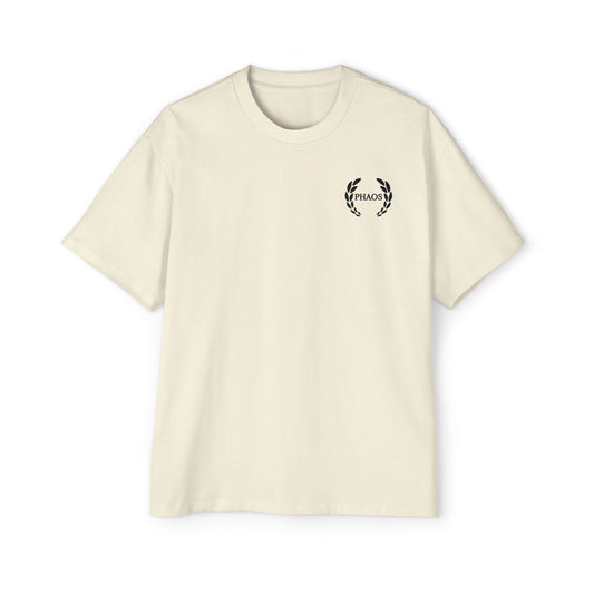 Men's Heavy Oversized Tee with 'PHAOS' Graphic - Stylish Streetwear for Casual Days
